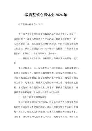 教育整顿心得体会2024年