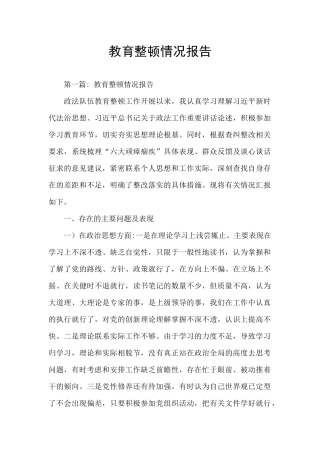 教育整顿情况报告