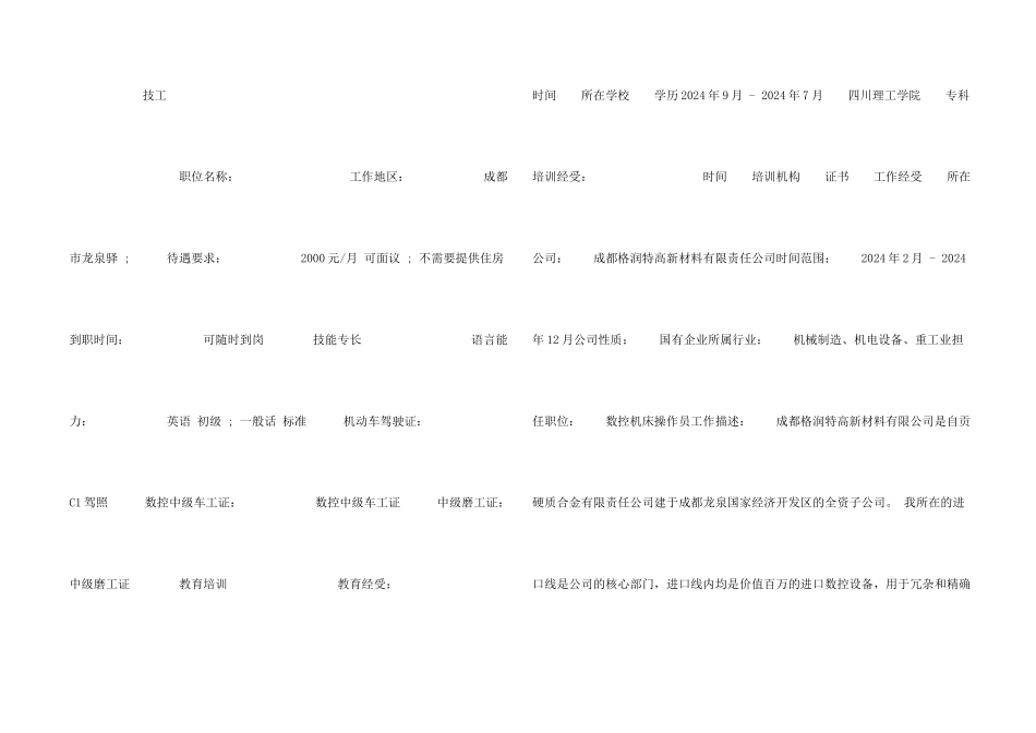 数控技术专业简历_第2页