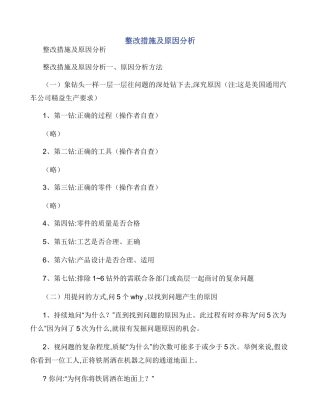 整改措施及原因分析