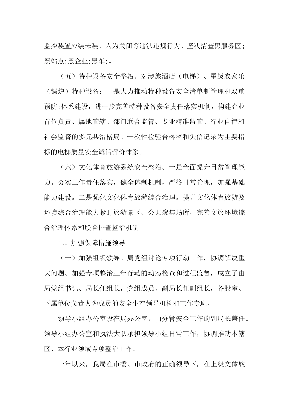 文体旅关于安全生产专项整治集中攻坚年工作总结_第2页