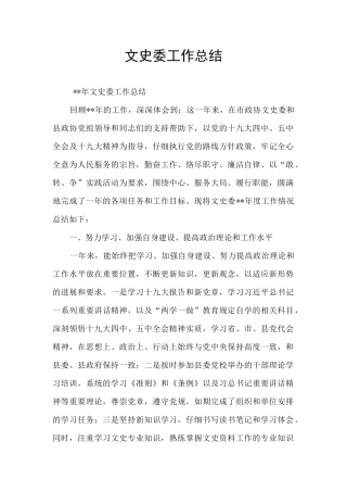 文史委工作总结