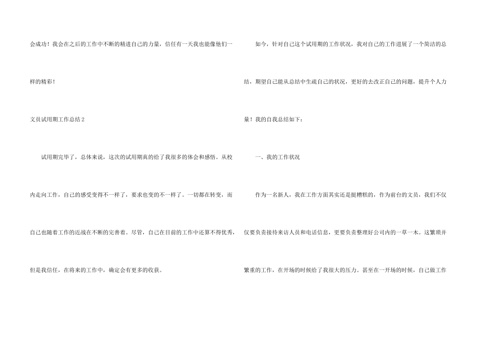 文员试用期工作总结_第3页