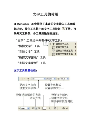 文字工具及属性设置