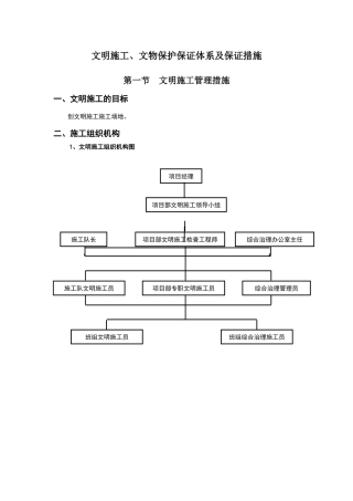 文明施工、文物保护保证体系及保证措施