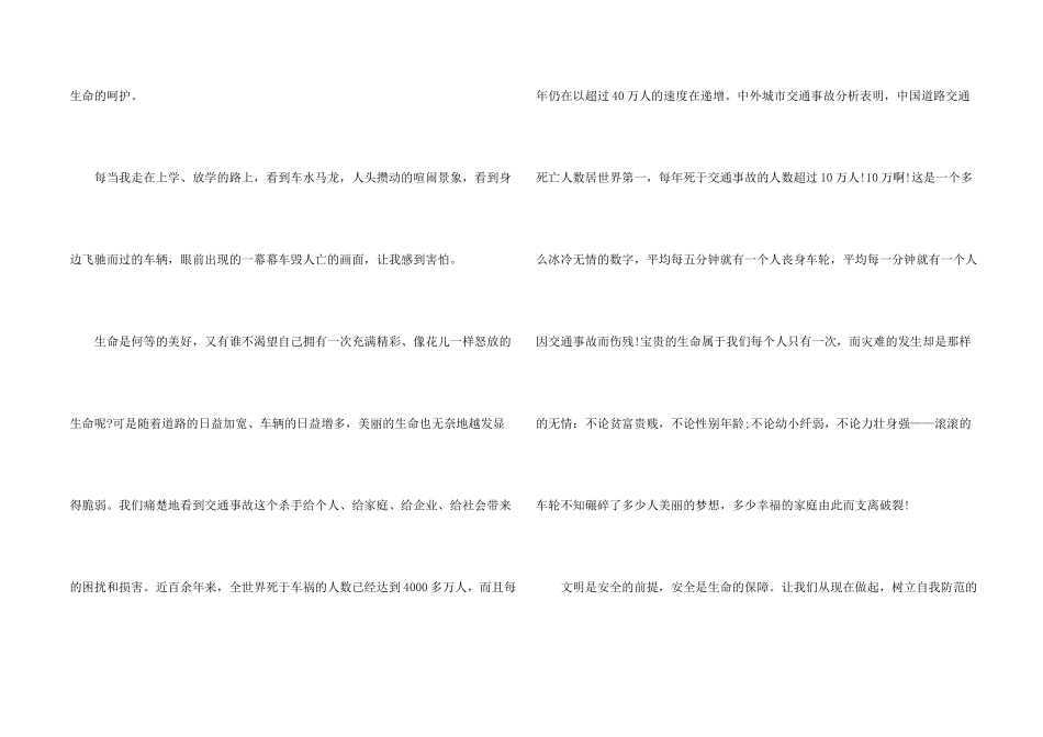 文明的交通安全演讲稿_第2页
