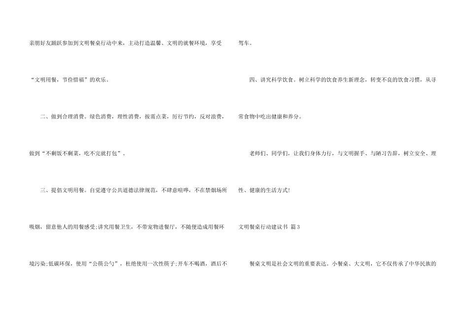 文明餐桌行动倡议书集合6篇_第3页