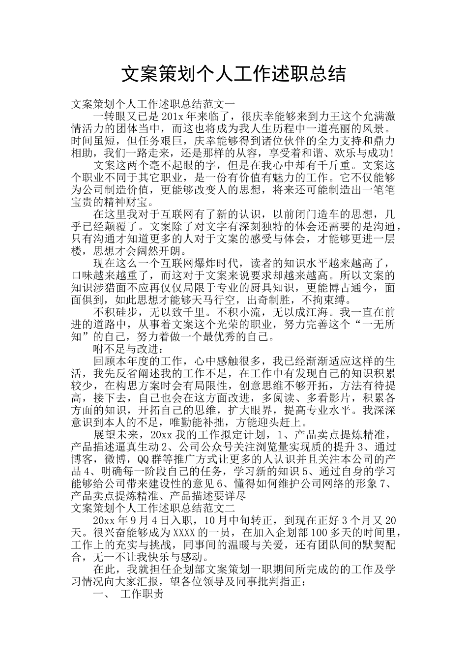 文案策划个人工作述职总结_第1页