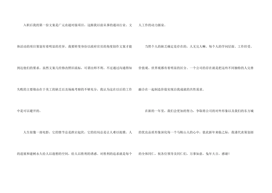 文案策划年终工作总结合集六篇_第3页