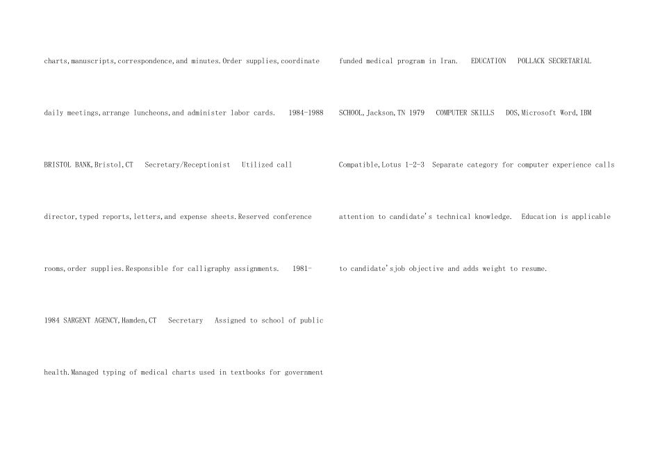 文秘英文简历模板_第2页