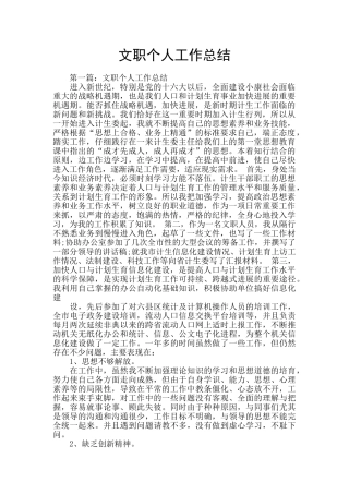 文职个人工作总结