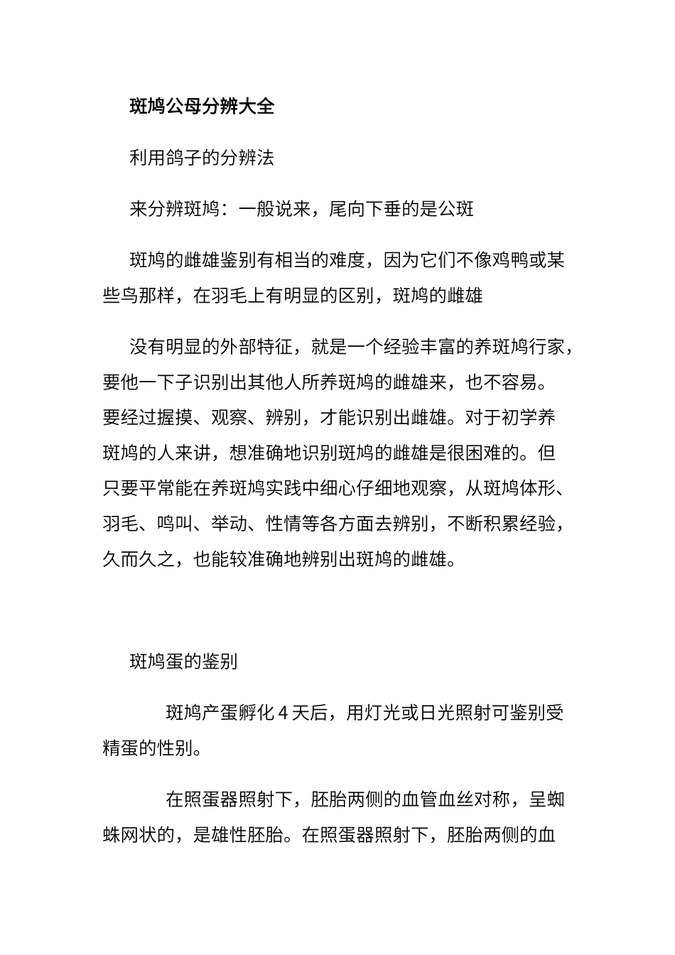 斑鸠公母分辨大全_第1页