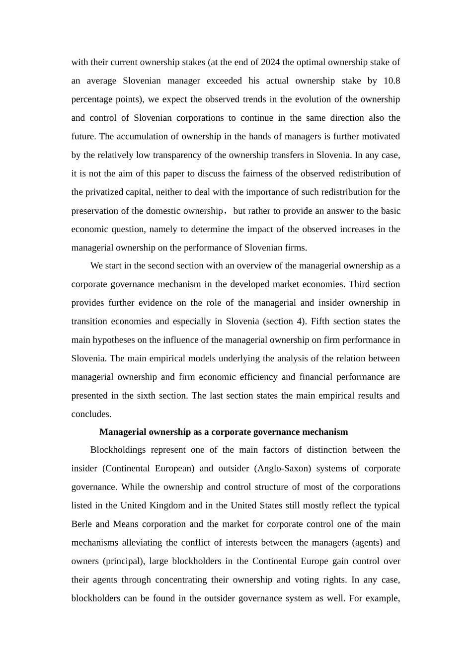 斯洛文尼亚后私有化时代的管理层持股与公司业绩_第2页