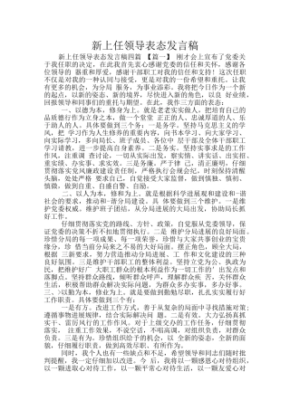 新上任领导表态发言稿