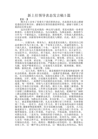 新上任领导表态发言稿5篇