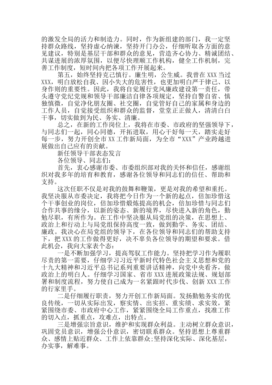 新任领导干部表态发言_第2页