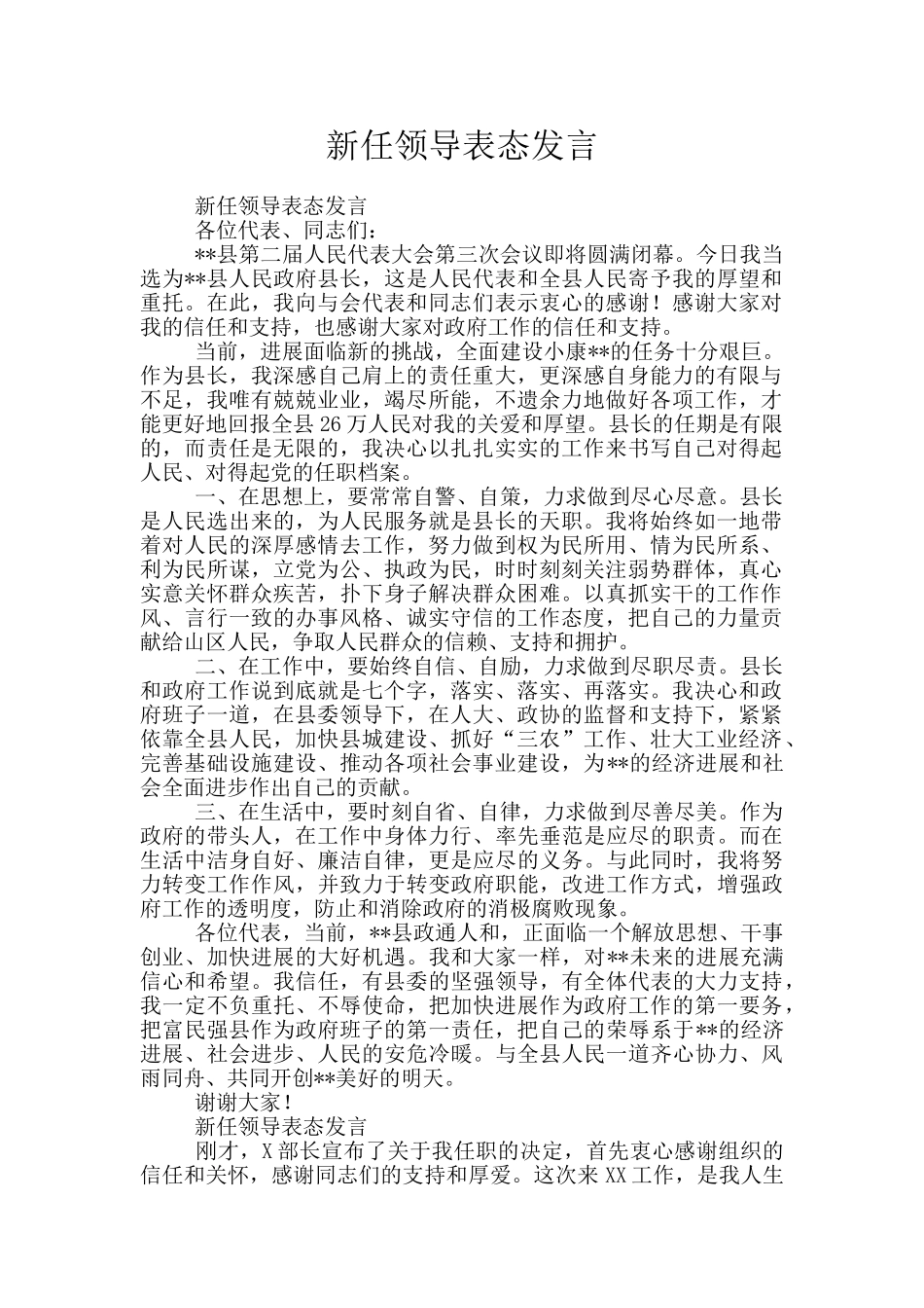 新任领导表态发言_第1页