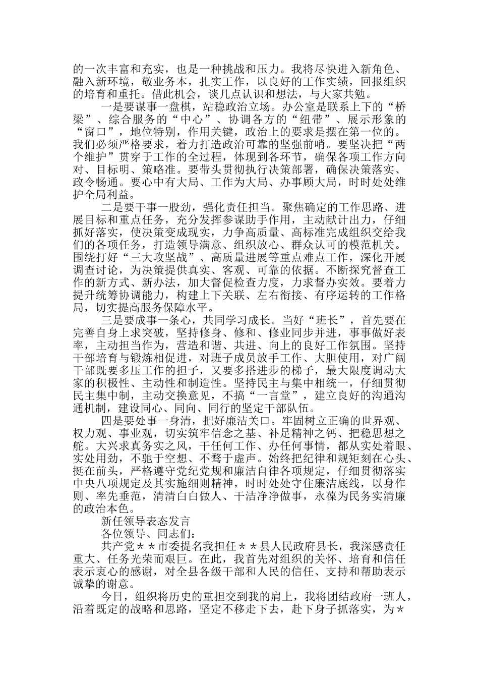 新任领导表态发言_第2页