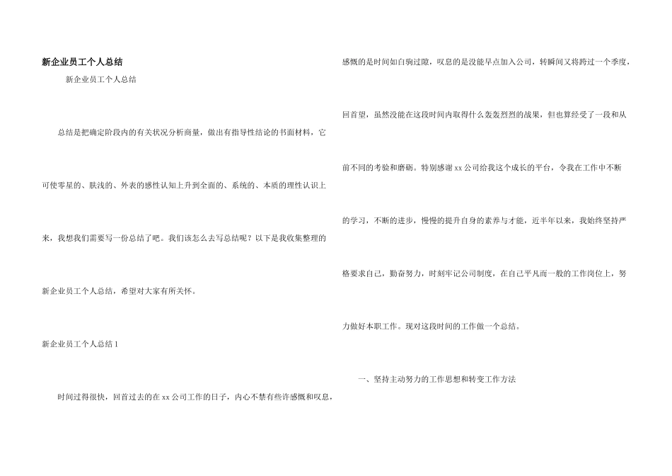 新企业员工个人总结_第1页
