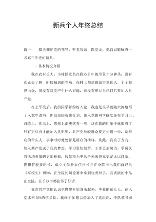 新兵个人年终总结