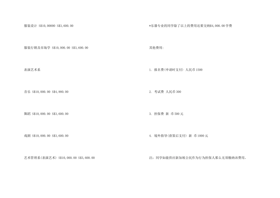 新加坡南洋艺术学院的留学费用_第3页