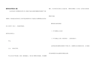 新劳动合同范本5篇