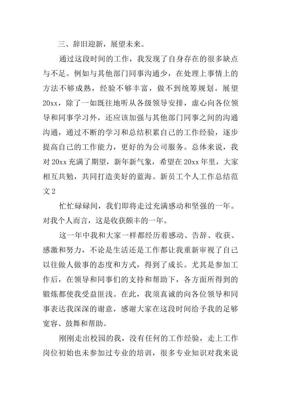 新员工个人工作总结范文_第2页