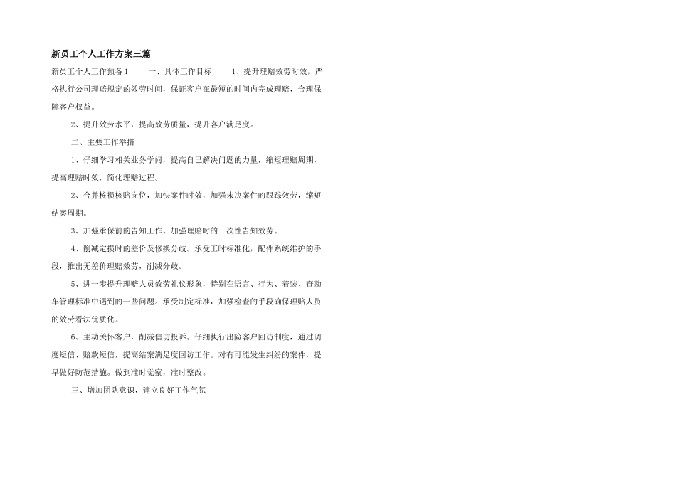 新员工个人工作计划三篇_第1页