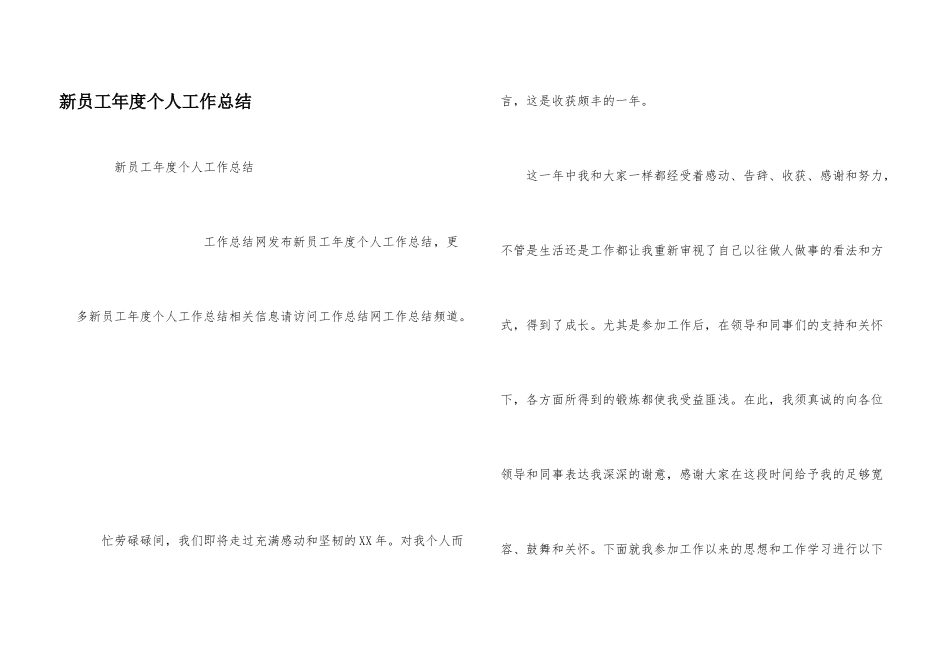 新员工年度个人工作总结_第1页