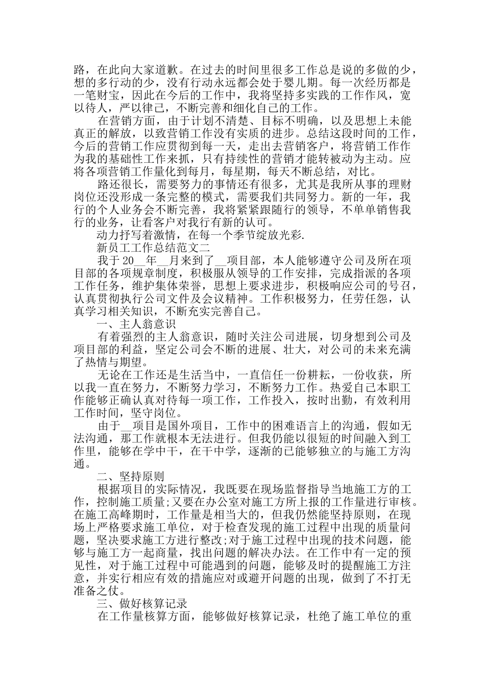 新员工工作总结范文_第2页