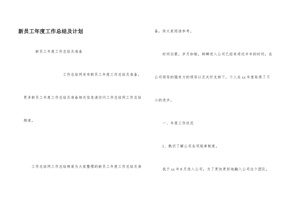 新员工年度工作总结及计划_第1页