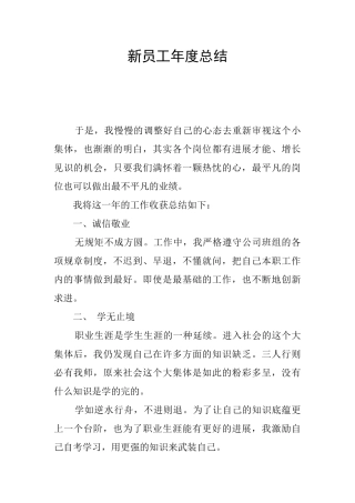 新员工年度总结
