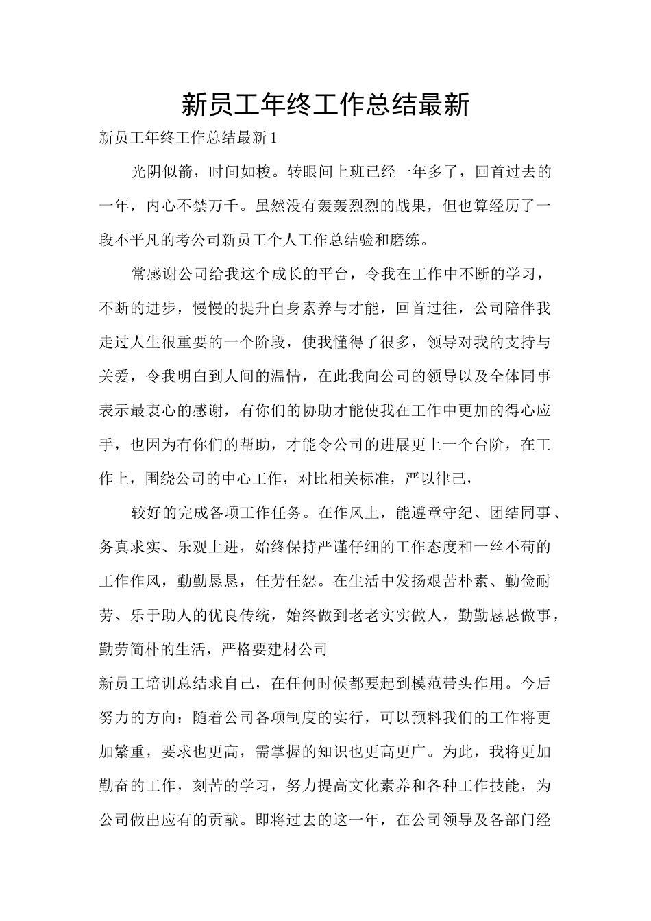 新员工年终工作总结最新_第1页