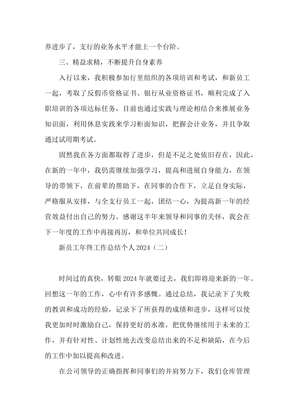 新员工年终工作总结个人2024_第2页