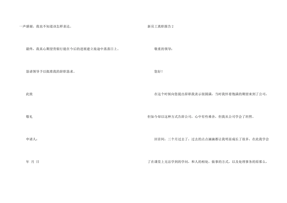 新员工离职报告12篇_第2页