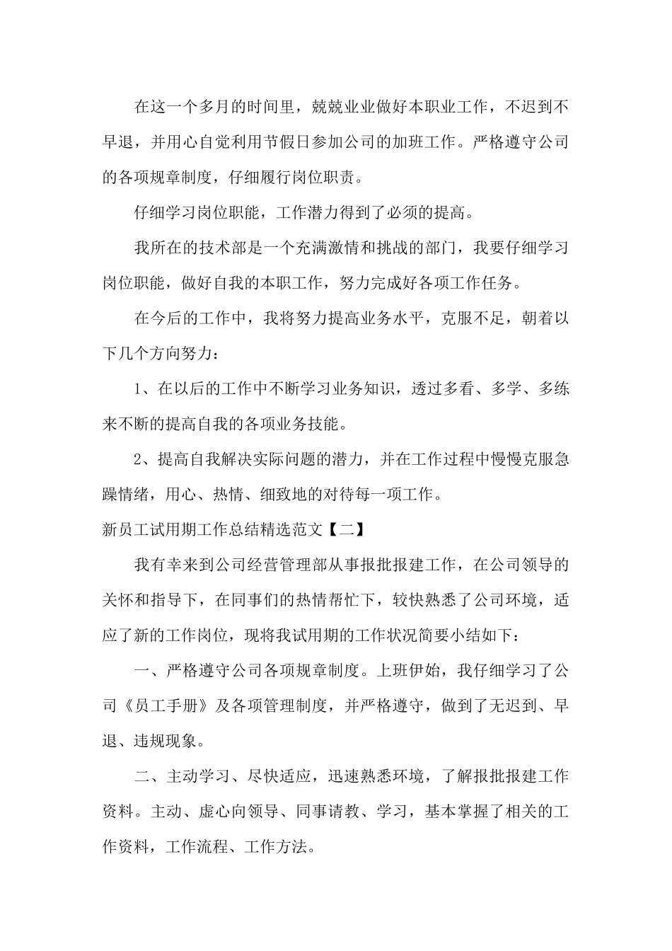 新员工试用期工作总结精选范文_第2页