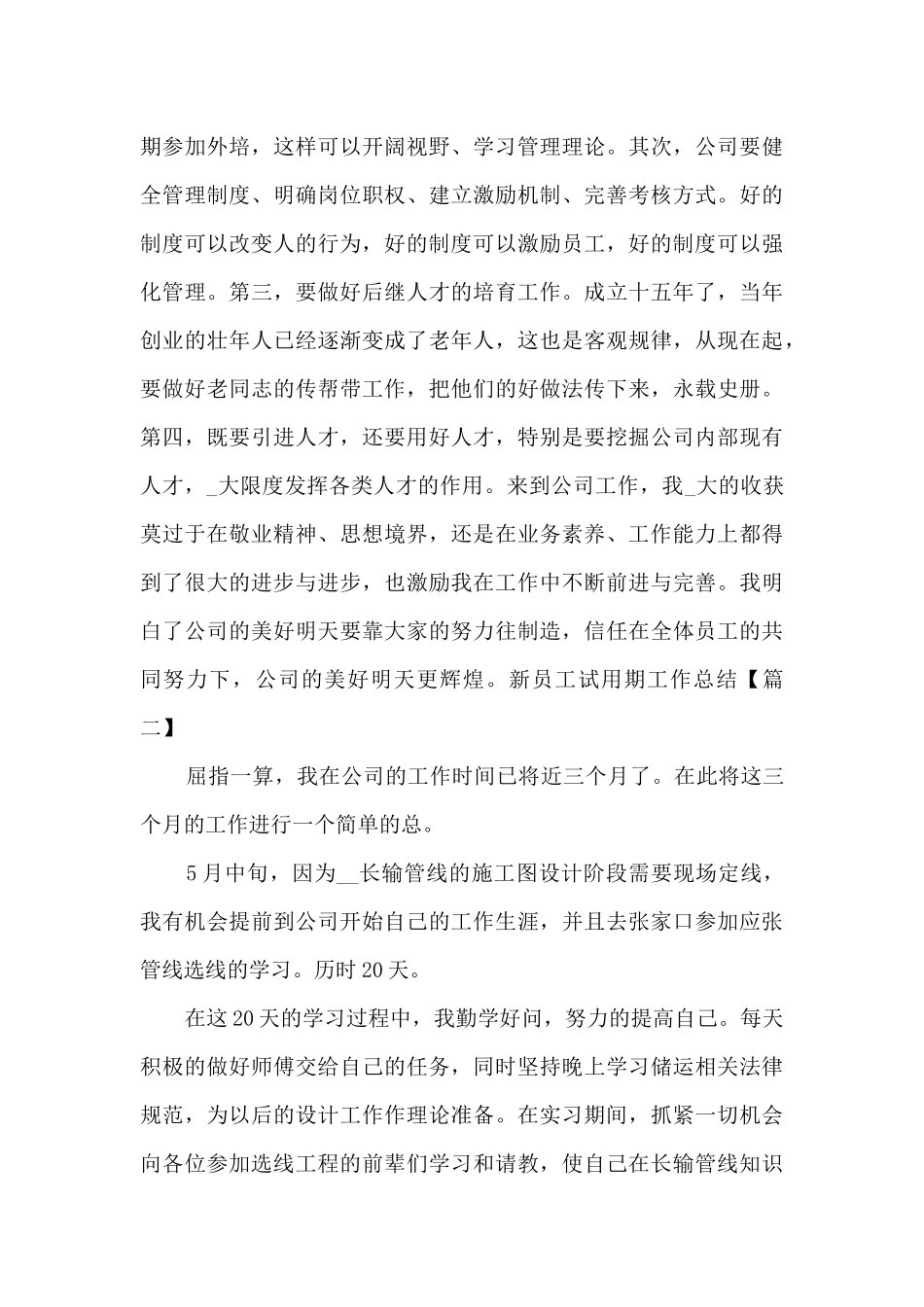 新员工试用期工作总结新版_第3页