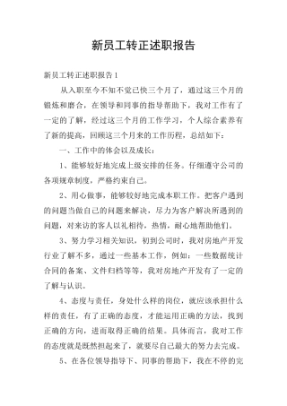 新员工转正述职报告