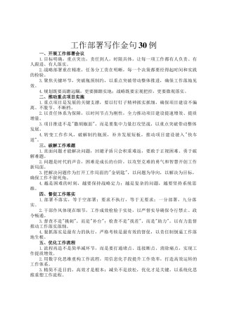 工作部署写作金句30例