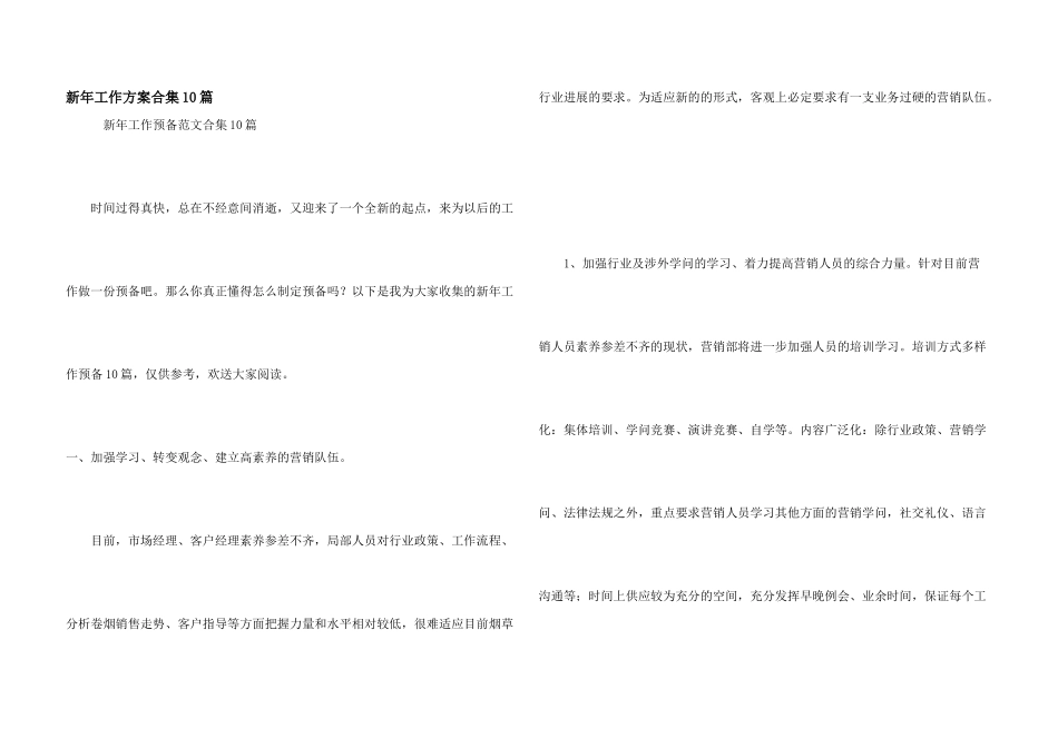 新年工作计划合集10篇_第1页