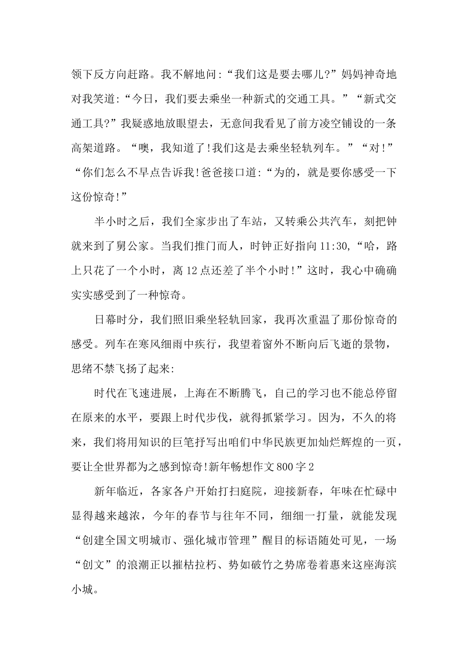 新年畅想作文800字2024_第2页