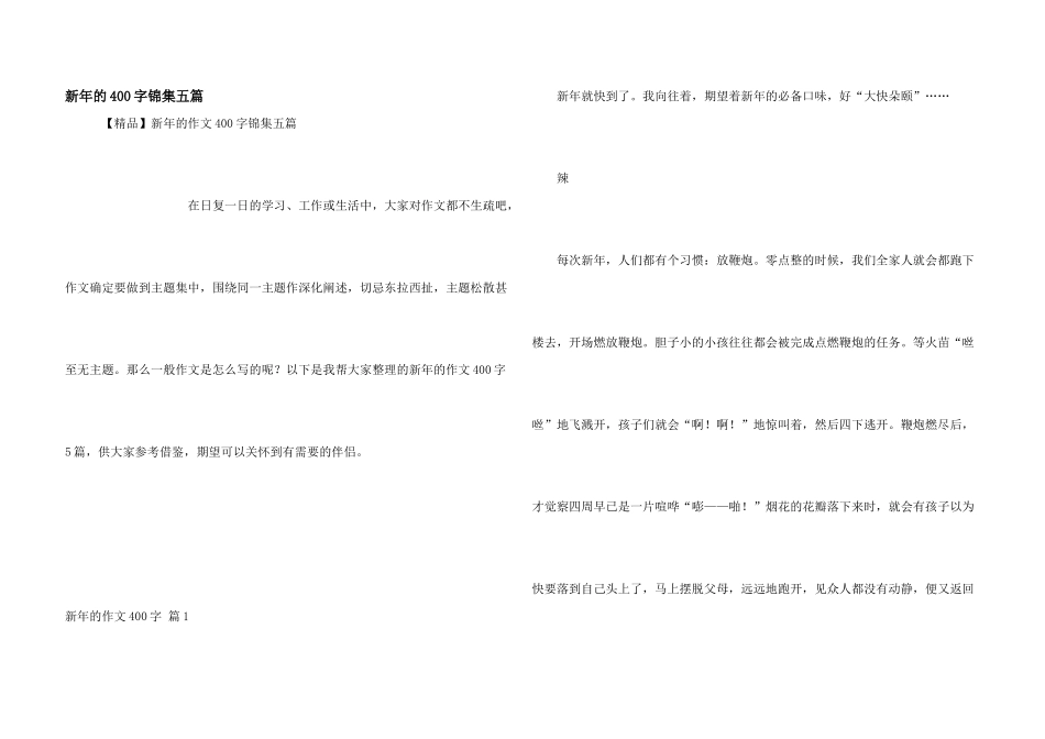 新年的400字锦集五篇_第1页