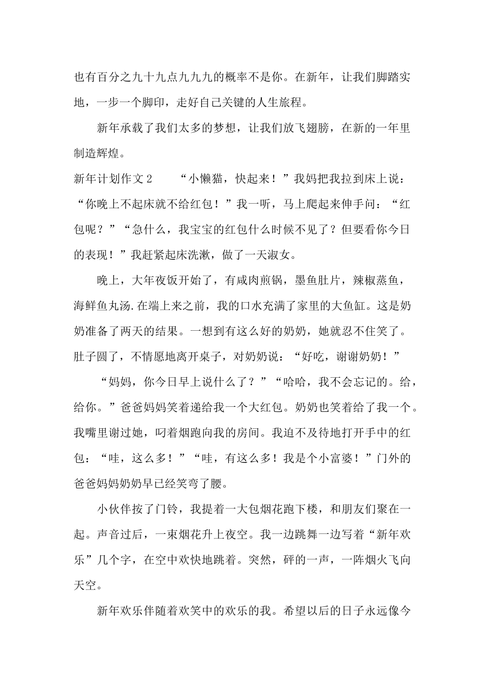 新年计划作文_第2页