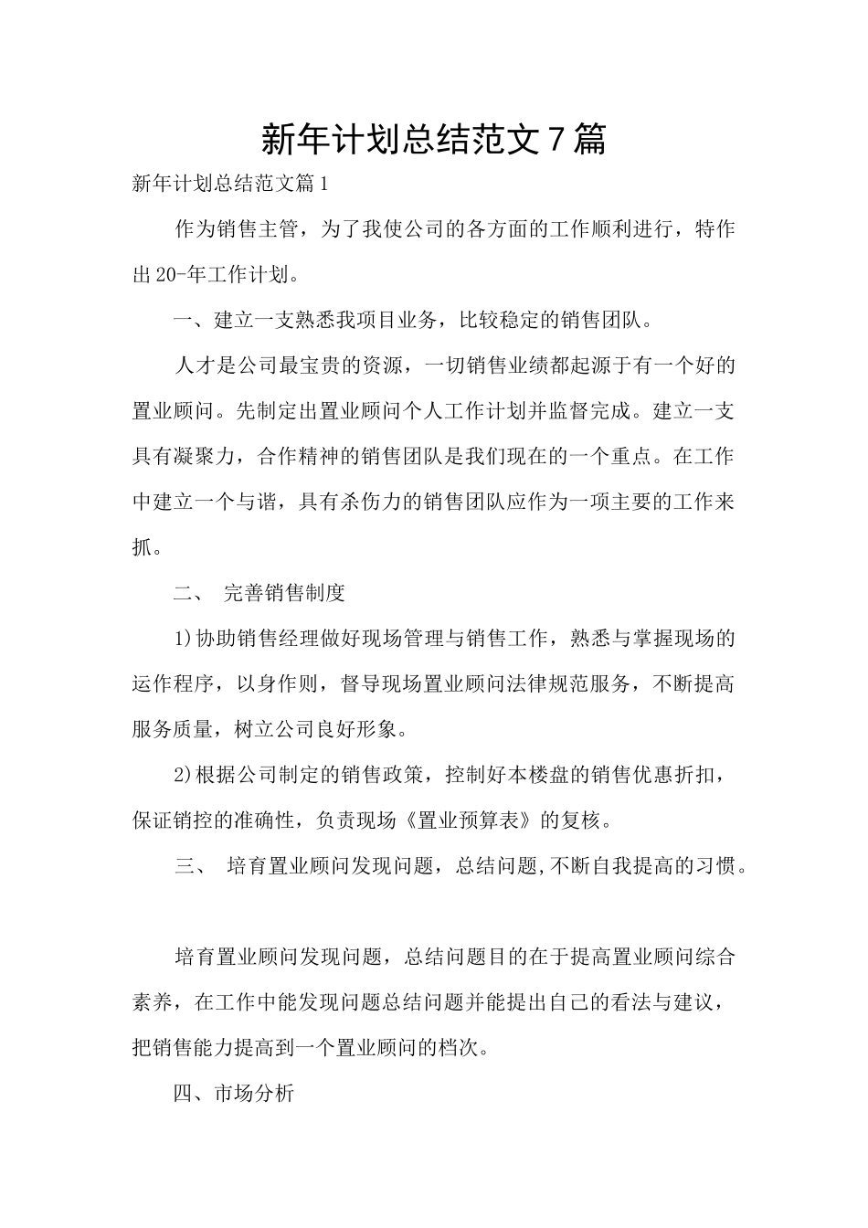 新年计划总结范文7篇_第1页