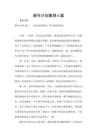 新年计划集锦6篇