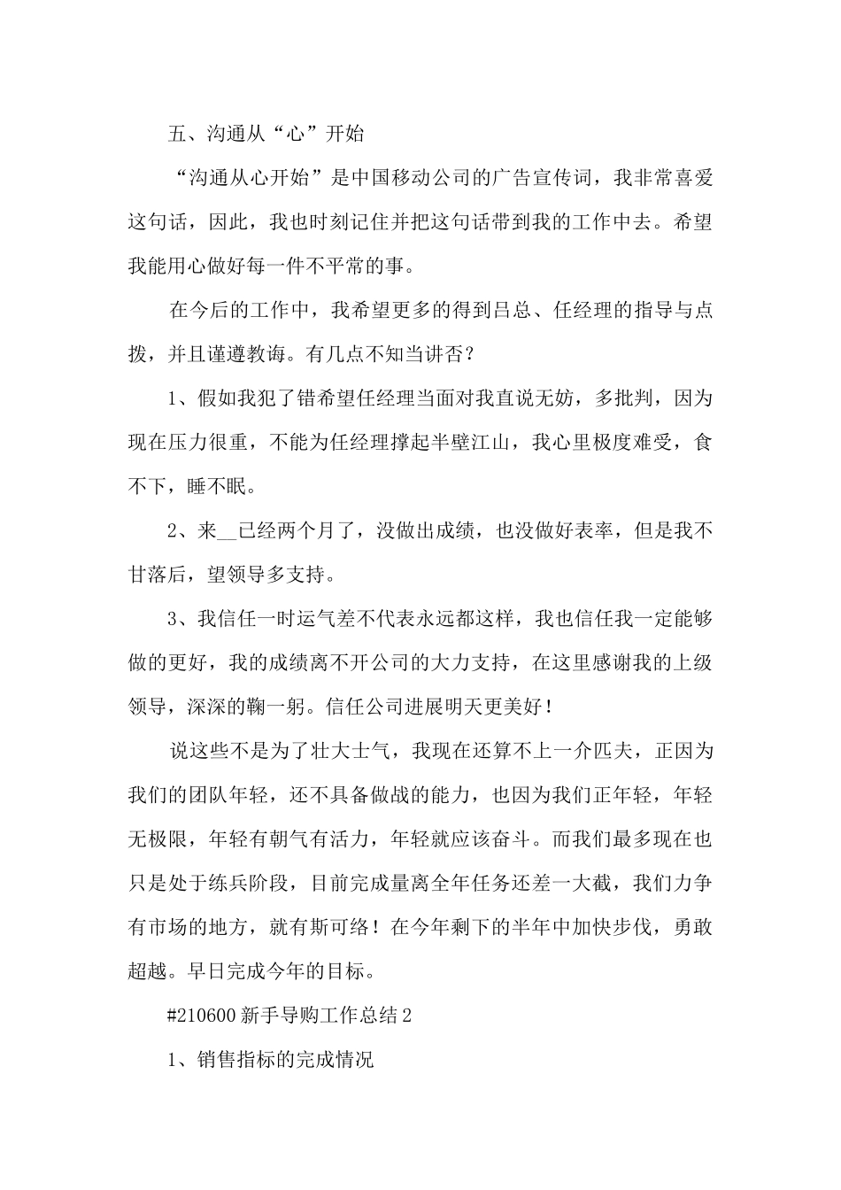 新手导购工作总结报告5篇_第3页