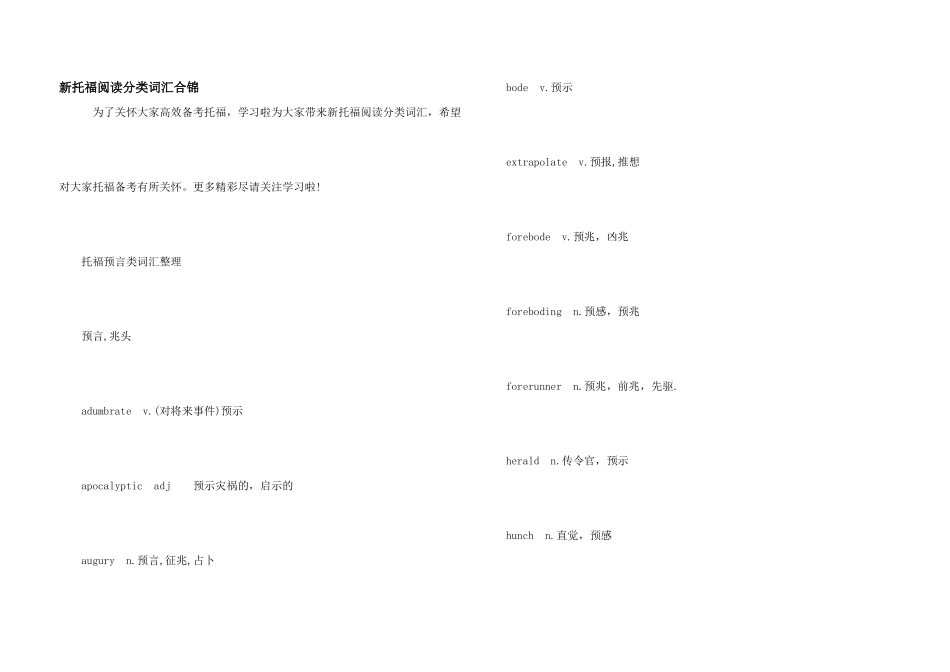 新托福阅读分类词汇集锦_第1页
