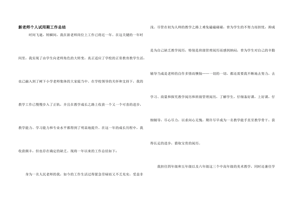 新教师个人试用期工作总结_第1页