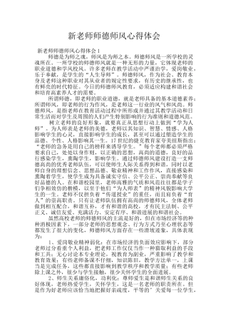 新教师师德师风心得体会