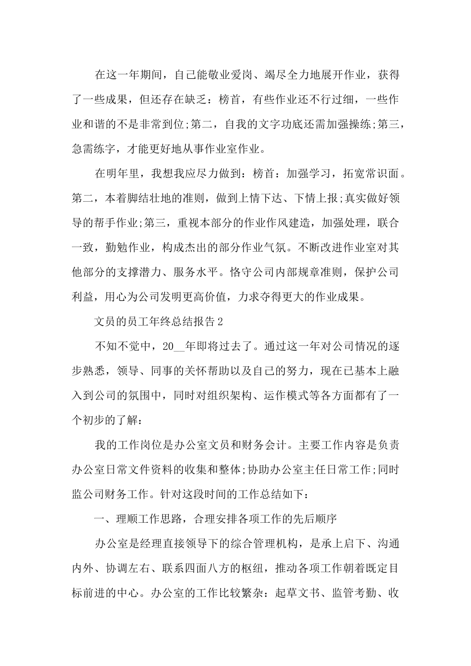 新文员的员工年终总结报告10篇_第3页